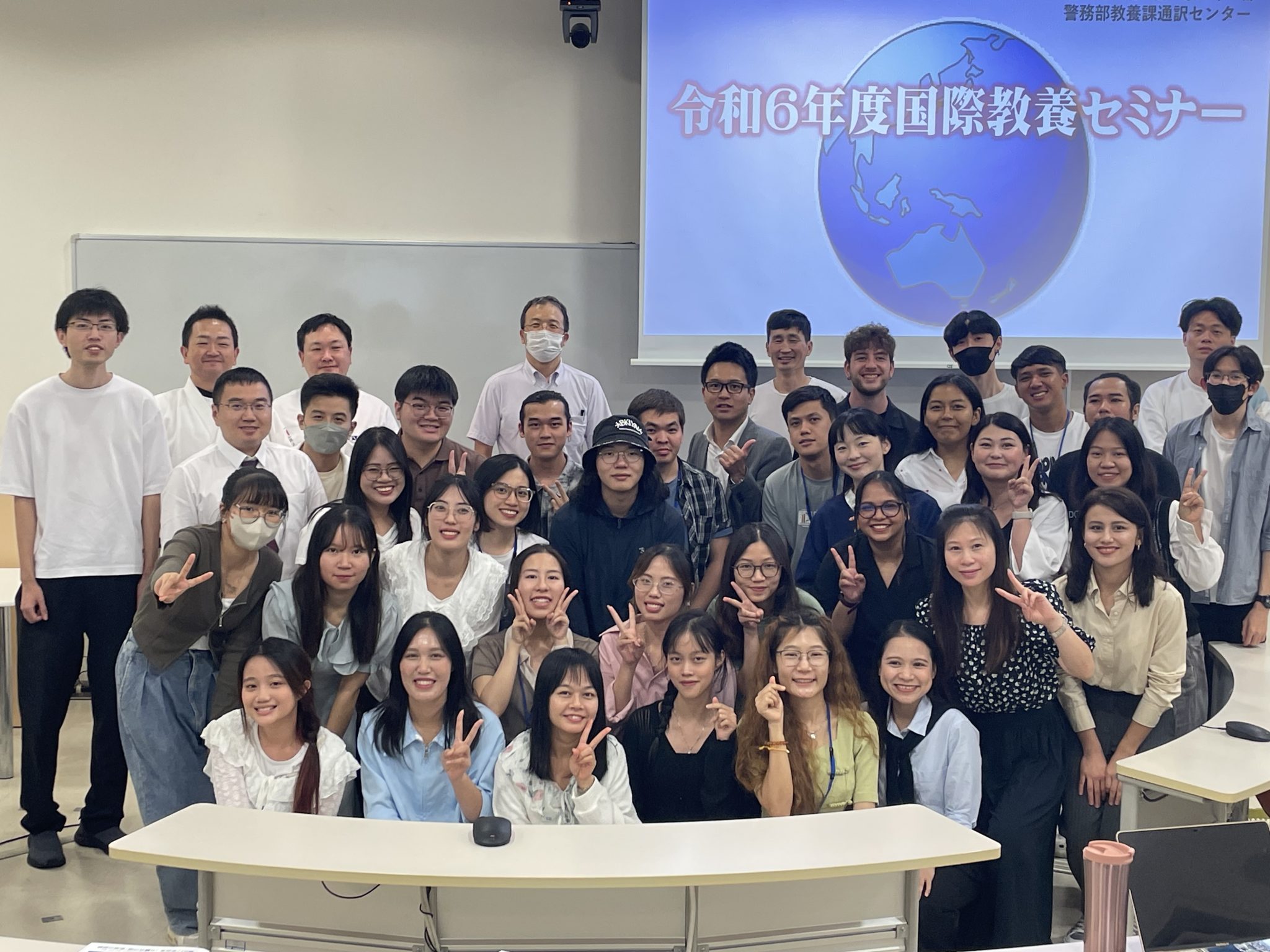 【実施報告】留学生が110番通報の方法や護身術などを学びました